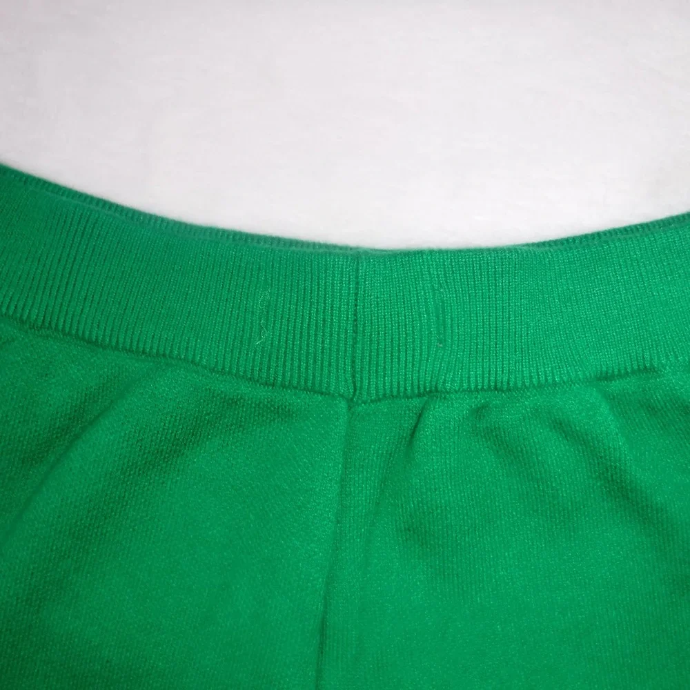 Zara Green Knit Shorts Drawstring Elastic Waist Wide Leg Juniors Size 13-14  NEW